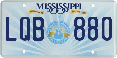 MS license plate LQB880