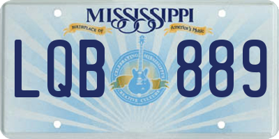 MS license plate LQB889