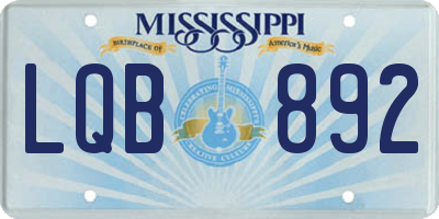 MS license plate LQB892