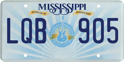 MS license plate LQB905