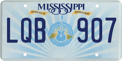 MS license plate LQB907