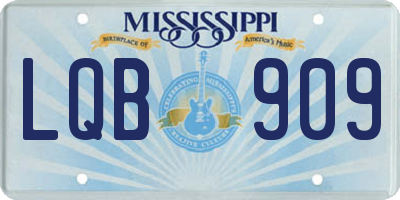 MS license plate LQB909