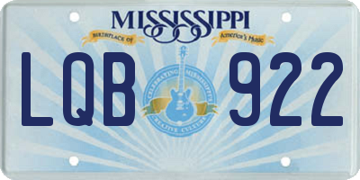 MS license plate LQB922