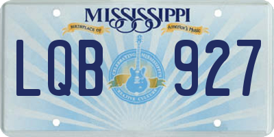 MS license plate LQB927
