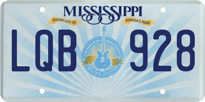 MS license plate LQB928