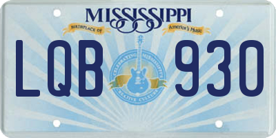 MS license plate LQB930