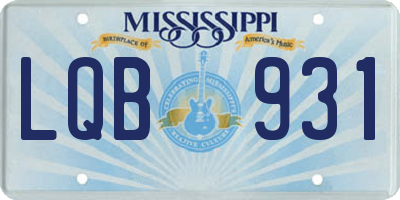 MS license plate LQB931