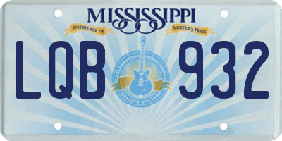 MS license plate LQB932