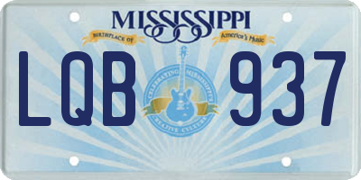 MS license plate LQB937