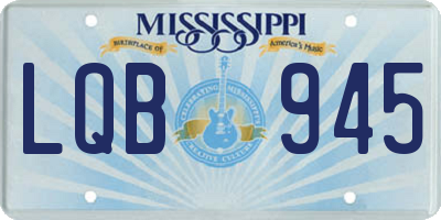 MS license plate LQB945