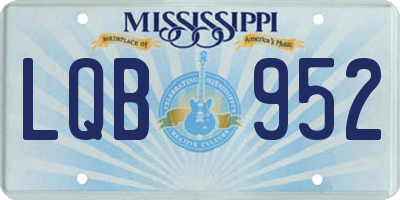 MS license plate LQB952
