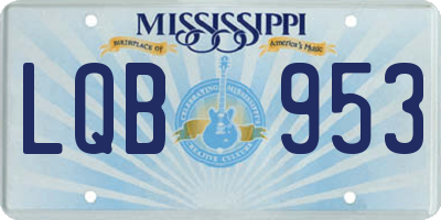 MS license plate LQB953