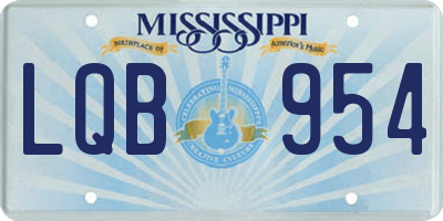 MS license plate LQB954