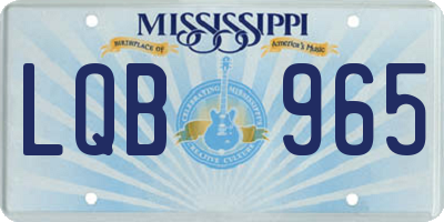 MS license plate LQB965