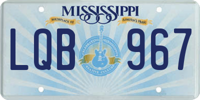 MS license plate LQB967