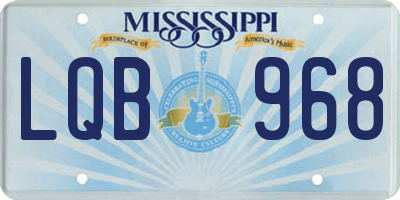 MS license plate LQB968