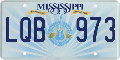 MS license plate LQB973