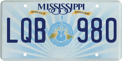 MS license plate LQB980