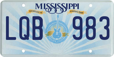 MS license plate LQB983
