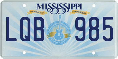 MS license plate LQB985