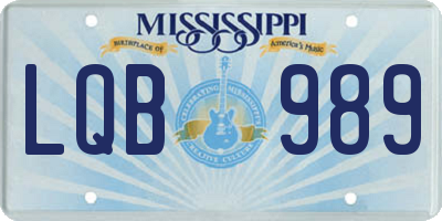 MS license plate LQB989