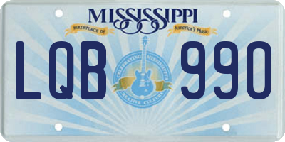 MS license plate LQB990
