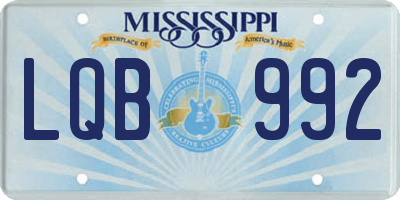 MS license plate LQB992