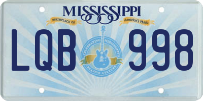 MS license plate LQB998