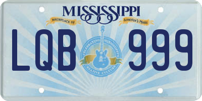 MS license plate LQB999