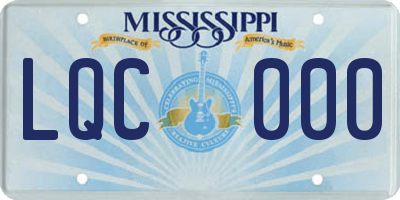 MS license plate LQC000