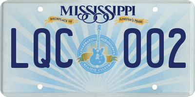 MS license plate LQC002