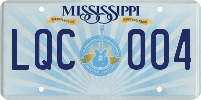 MS license plate LQC004