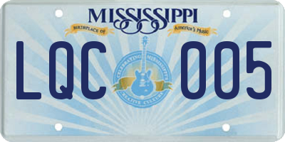MS license plate LQC005
