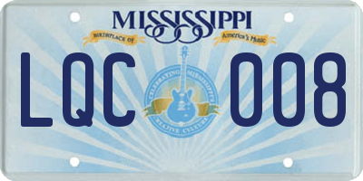 MS license plate LQC008