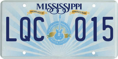 MS license plate LQC015