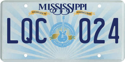 MS license plate LQC024