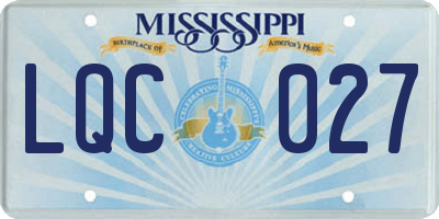 MS license plate LQC027