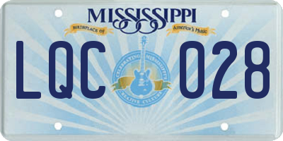 MS license plate LQC028