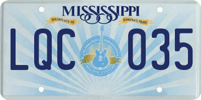 MS license plate LQC035