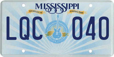 MS license plate LQC040
