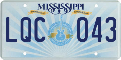 MS license plate LQC043