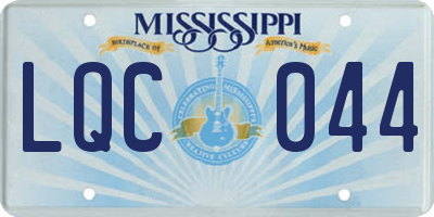 MS license plate LQC044