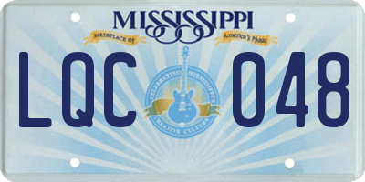 MS license plate LQC048