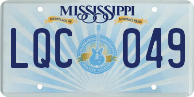 MS license plate LQC049
