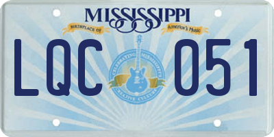 MS license plate LQC051