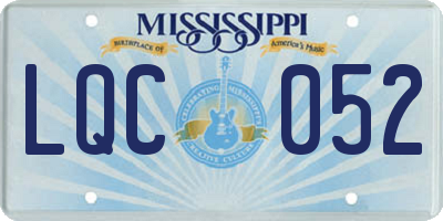 MS license plate LQC052