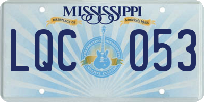 MS license plate LQC053