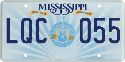 MS license plate LQC055