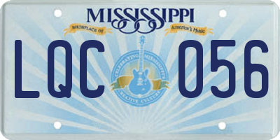 MS license plate LQC056