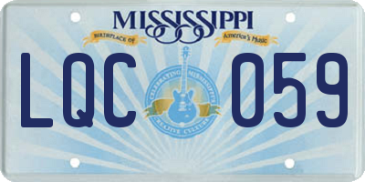MS license plate LQC059